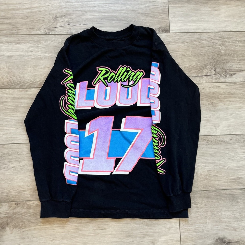 Rolling Loud 2017 Tour Shirt Adult Size Small Black Made In USA Travis Scott Tee